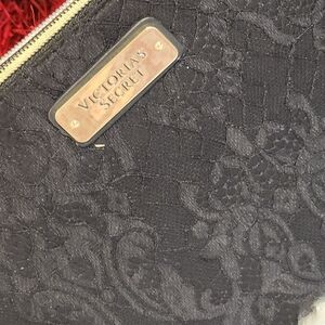 Victoria's Secret Black Floral Cosmetic Bag